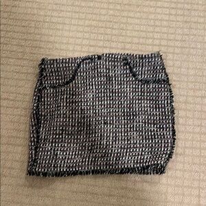 bebe Black and White Tweed Mini Skirt